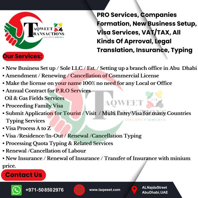 Taqweet Business Setup And Visa Services