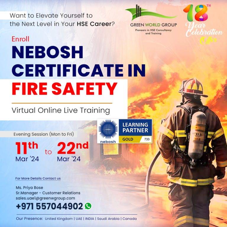 Nebosh Certification in Fire and Safety in UAE